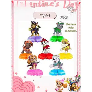 3/6 piece Cartoon rescue dog standing large success birthday honeycomb display stand, dog-themed party supplies, birthday table decoration, birthday party atmosphere decoration, the best holiday gift for a good friend, perfect party decoration