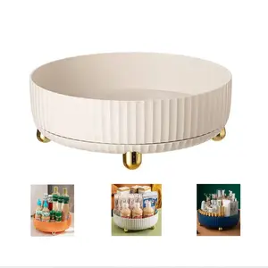 1 pcs Multifunctional 360° Rotating Tray Organizer, Ideal for Kitchen Spice Storage and Cosmetics, Space-Saving Design for Home Use