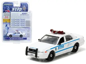 2011 Ford Crown Victoria New York Police Department w/ NYPD Squad Number Decal Sheet Hobby Exclusive 1/64 Greenlight