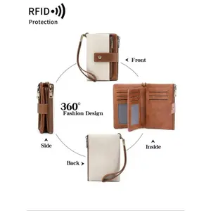 2026 NEW RFID Blocking Women's Wristlet Wallet, Vintage Multi-Card Zipper Design, Lightweight for Business & Travel