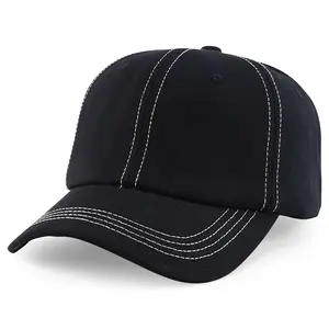 Trendy Apparel Shop XXL Oversize Unstructured Washed Cotton Ball Cap with White Stitching