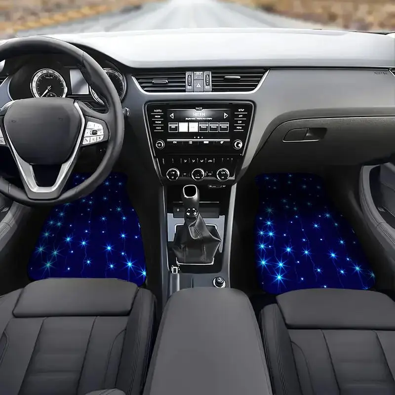 Starry Sky Pattern Car Floor Mat, Car Interior Decoration Accessories, Universal Car Front & Rear Floor Mat, Easy To Clean, Perfect for Car Decor, Car Interior Accessory, Car Mats