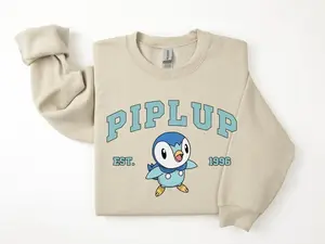 Piplup Sweatshirt, Pkm Characters Sweatshirt, Anime Shirt, Trending Crewneck, Gift For Friends Fit Womenswear