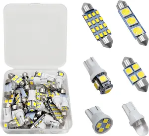 42PCS Interior Car Lights, Super Bright White Dome Map Tail Cab Lights Bulb Replacement Kit, T10 31mm 36mm 41mm LED Bulb Set, Bulbs Kit for Car Door Light License Plate Light