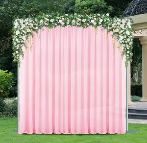 10 ft x 57" Chiffon Event Backdrop Curtain Drape Panel - Pink (1pc)