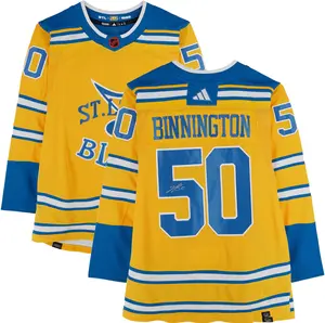 Jordan Binnington St. Louis Blues Autographed 2022-23 Reverse Retro Adidas Authentic Jersey - Fanatics Authentic Certified