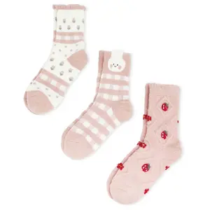 DIYBIRD Fuzzy Cute Socks for Women Girls - Winter Warm Fluffy Cozy Home Sleeping Socks Soft Slipper Indoor Crew Socks 3 Pairs