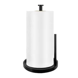 Paper Towel Holder Countertop, Standing Paper Roll Holder with Anti Slip Weighted Base, Stainless Steel Freestanding Paper Towel Holder for Kitchen