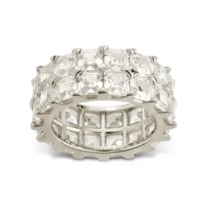 Sterling Silver Joy Emerald-Cut Eternity Band