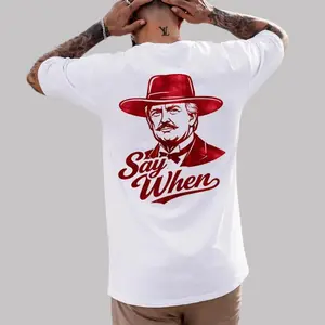 Trump Say When Vintage Cowboy Graphic T-Shirt: Classic Western Style with Timeless Charm and Bold Attitude Menswear