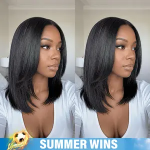 [New In] BGMgirl Wear Go 9x6 TPart Layered Cut Bob Yaki Straight Pre Everything Pre Bleached Knots Wear Go Pre Plucked HairlineWig Lace Draw-String Glueless Human Hair Wig #SummerVibes summerwins