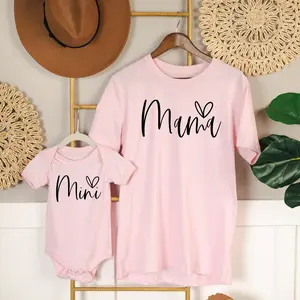 Mama & Mini Matching Shirts – Boho Mommy and Me Outfit – Mother’s Day Gift, Baby Shower Matching T-Shirts, New Mom Gift