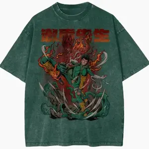 Rock Lee and Might Guy Naruto Anime Streetwear Vintage Graphic Tee Size S- 3XL, Menswear Top, Womenswear Top Underwear Streetwear Cotton Acid Wash Tshirt Casual Round Neck G58 74J
