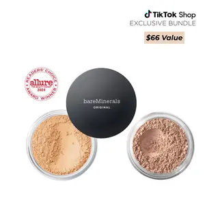 bareMinerals Original Loose Powder Foundation and Concealer Duo Bundle - Lightweight SPF Coverage, Clean Complexion, All-Day Wear, All Skin Types - Makeup