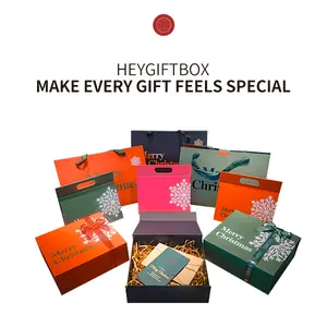 Christmas Gift Boxes Set Premium Foldable with Magnetic Closure 9 Designs 3 Sizes for Christmas Presents Parties Special Gifts Unisex