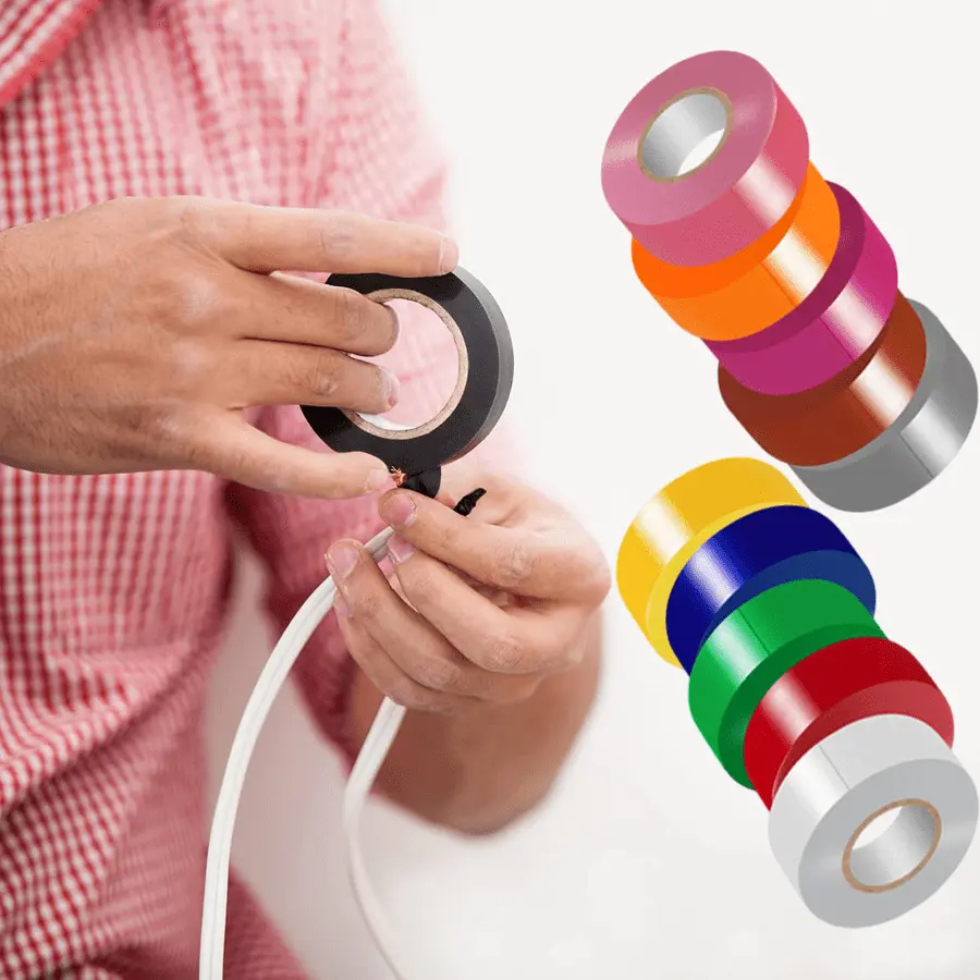 10 Colors Electrical Tape Matte Rainbow 3/4-Inch by 60 Feet, Strong Adhesive, Durable, Easy-Wrap