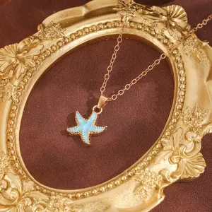 Summer Starfish Charm Necklace, Gift for Women, Witch Jewelry