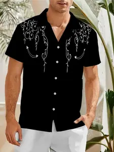 2026 Spring Summer Vacation Shirt, Fashion Cuban Collar Short Sleeve Top, Casual Beachwear, Loose Breathable Design, Cartoon Pattern，Limited-time holiday offers, fast shipping