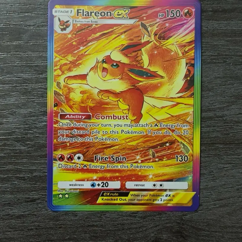 Flareon Full Art (Rainbow Rare)- Fan Made Art Card - Pokémon TCG Pocket Proxy