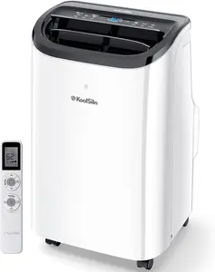 12,000 BTU Portable Air Conditioner, Covers Up to 550 Sq. Ft. with Auto-Evaporation & Low-Noise Operation, Includes Remote Control, Ideal for Large Rooms, Off White