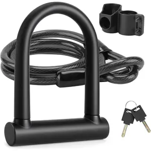 U Lock Set Heavy Duty Anti   Lock with 4FT Steel  Bicycle U Lock with  Mounting Bracket for Road, Mountain, Electric & Folding