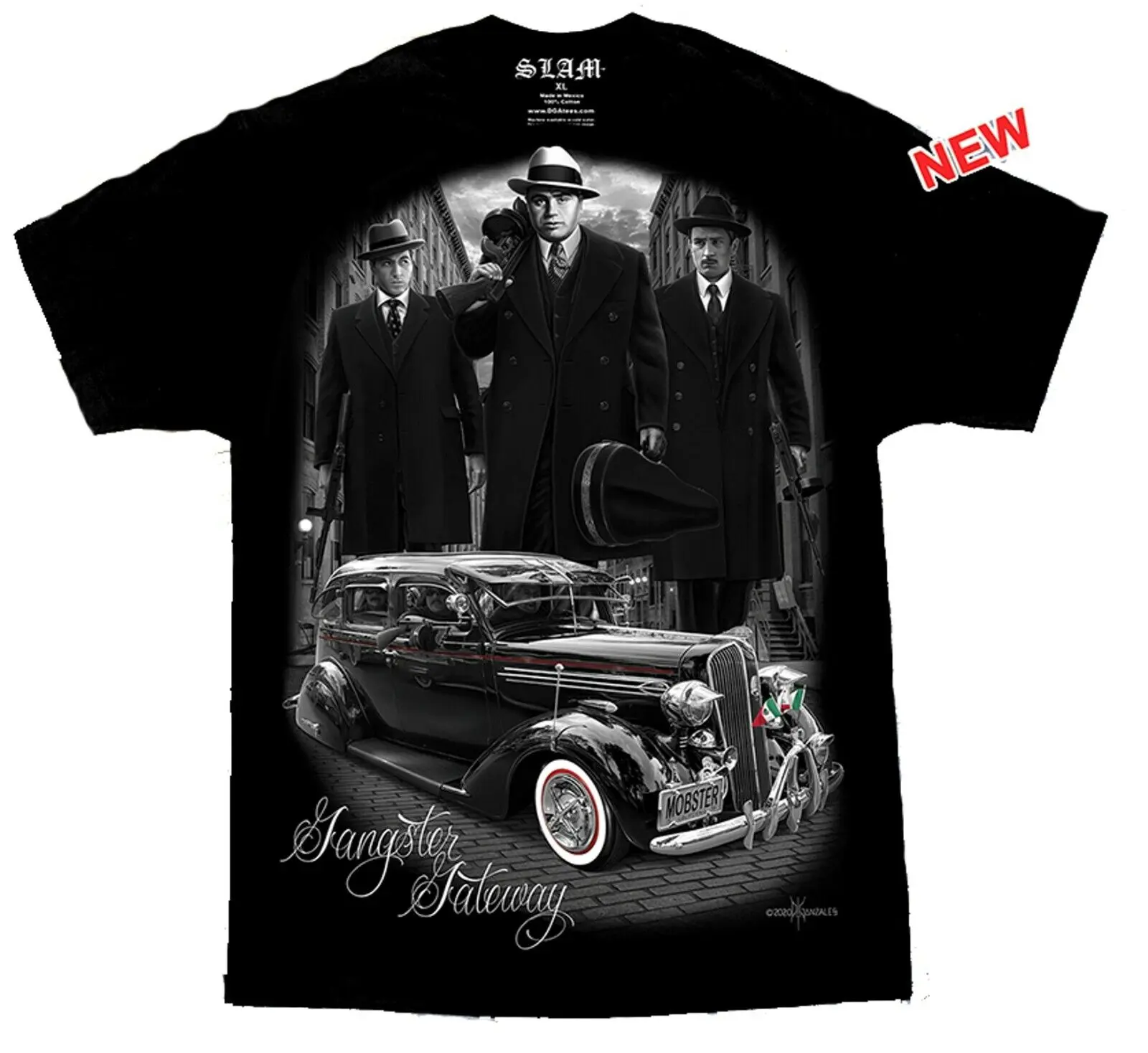 Gangster Gateway Al Capone Chicano Lowrider Art Dga David Gonzales T Shirt
