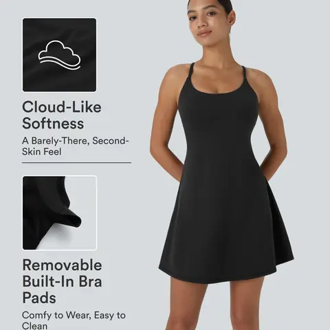 Halara Softlyzero Plush Backless Active Dress Shorts Activewear