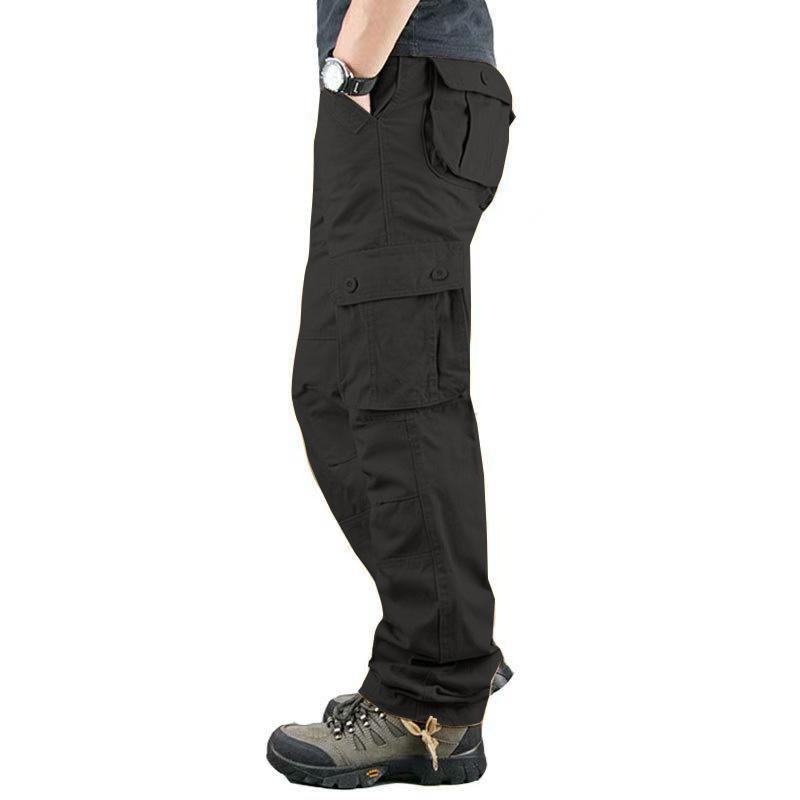 Men's Tactical Cargo Pants, 6 Pockets, Cotton Casual Trousers, Outdoor Work Pants, Plus Size Men's Clothing, Camouflage Hiking Pants