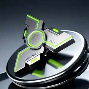 Glow in The Dark Metal Fidget Spinner, Fidget Gadget, Laser-activated Green Light & Smooth Sensory Spin, Anxiety Relief Focus Tool for Teens & Adults