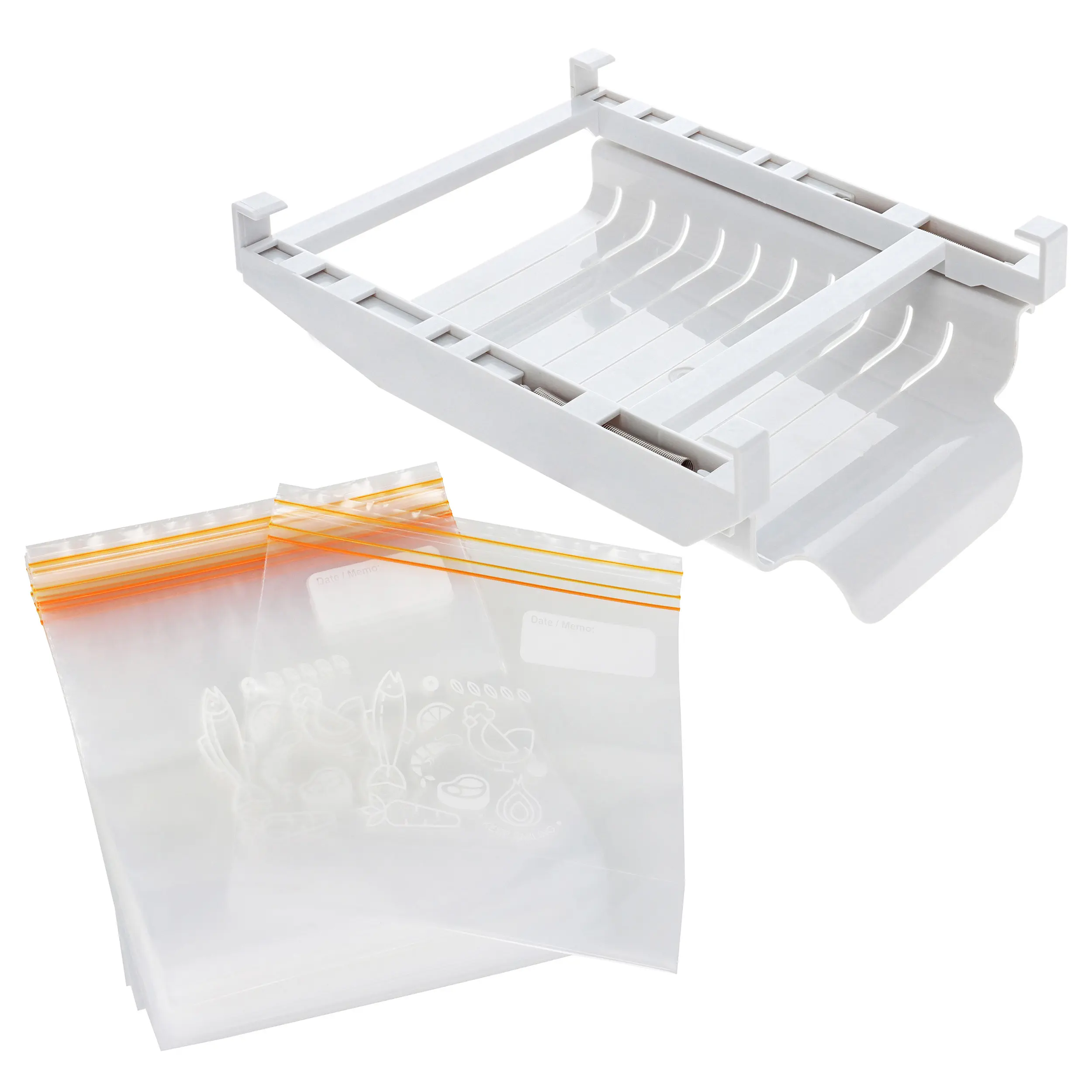 7Penn Zip Bag Hanging Rack - Refrigerator Rack Side Hanging Rack with 40 Bags