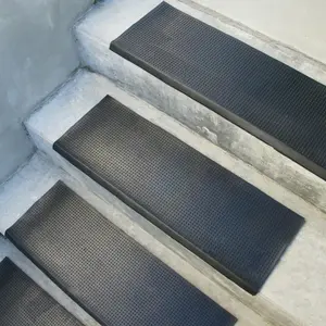 Safety First Recycled Rubber Step Mat - 9.75" x 29.75" inches - Black Stair Tread Runner