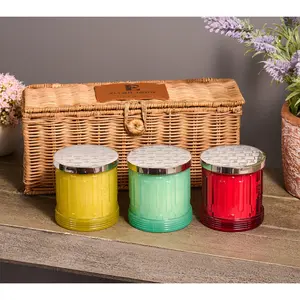Elton John by Slatkin + Co. S/3 8oz Jelly Jar Candles in Basket