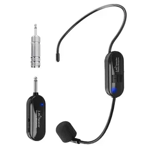 Wireless Lapel Microphone, Rechargeable Microphone with 2.4G Wireless Receiver & Transmitter, 2 in 1 Microphone for Voice Amplifier, Stage Speaker, Public Speech, Audio