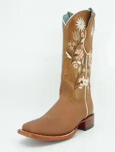 Quincy Women's Genuine Leather Tang Wide Square Toe Boot