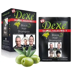Dexe 10 PCS Instant Hair Dye for Men & Women - Black Color, Natural Ingredients, 250ml, Semi-Permanent Formula, Easy to Use, Lasts Up to 30 Days