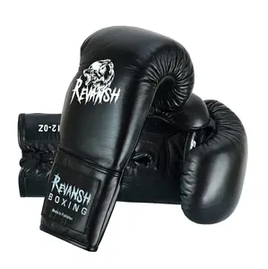 Revansh Sports Laceup Boxing Gloves - Cowhide Leather - Secure Fit for Training & Sparring - Authentic Material - Reliable Sports Gear