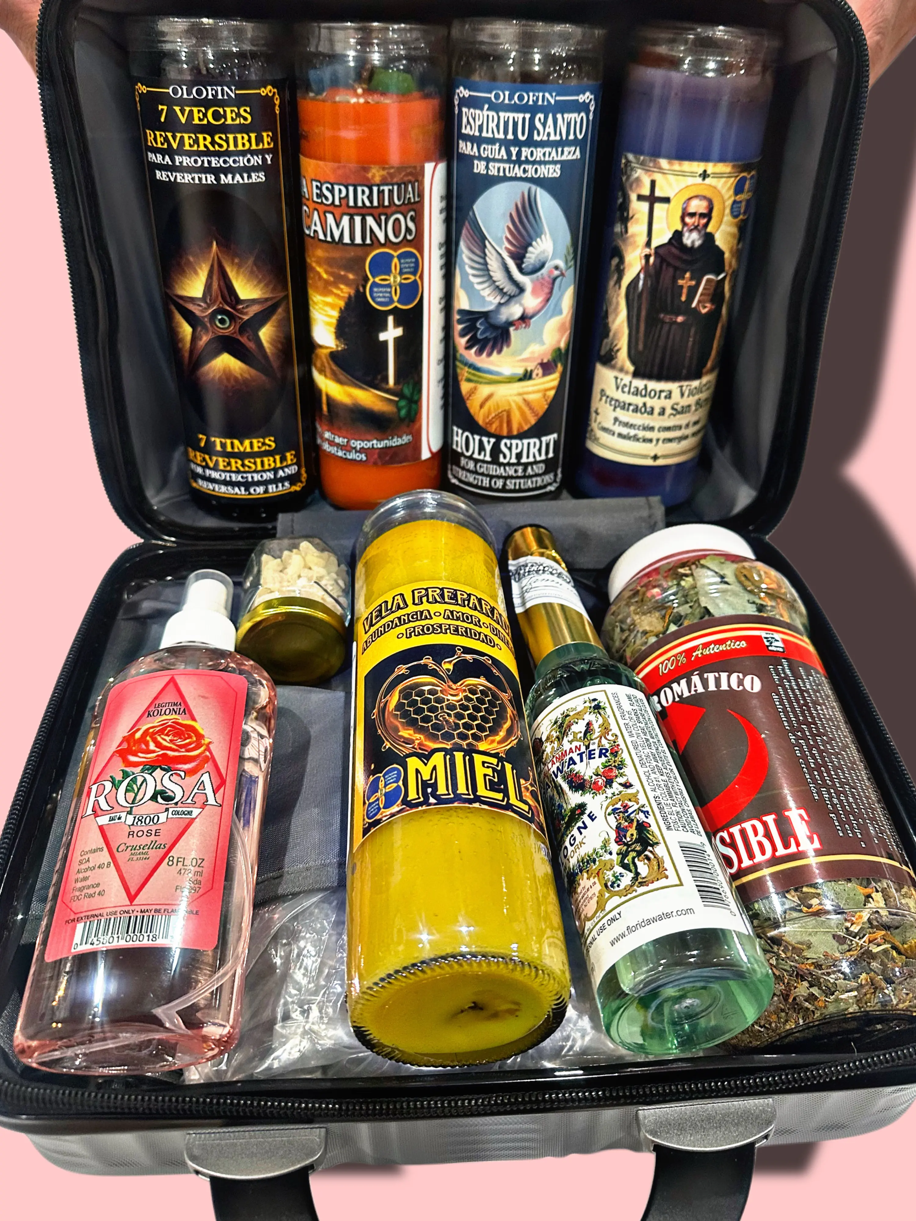 Premium Protection Meditation & Energy Cleansing Kit - Travel Case, Candles, and Essential Oils for Home Relaxation Candles