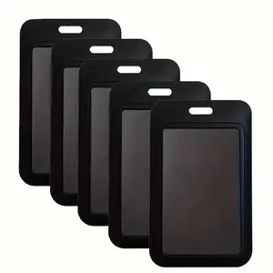 Set of 5 Sliding Mechanism ID Card Holders, Vertical File Card Box for Office & School, Holds Ids, Credit Cards, Keys, Driver Licenses