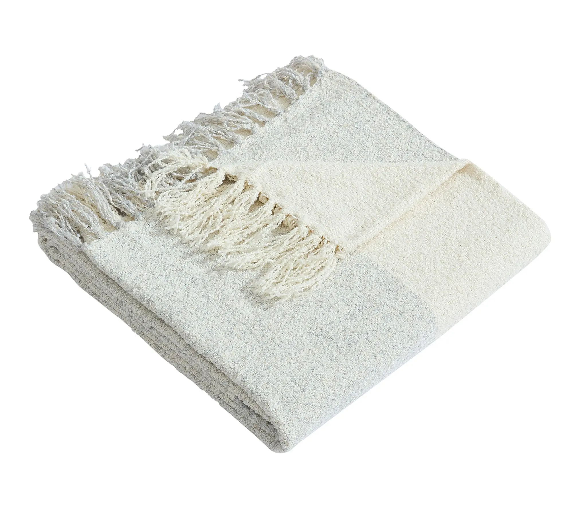 Palm Aire Kiawah Beige/White 50" x 70" Woven Throw Blanket