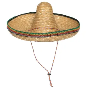 Straw Sombrero Adult Costume Accessory | 22 Inch