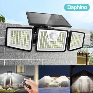 Daphino Solar Outdoor Lights 2500LM Security Lights, 3 Heads Dimmable SpotLights with 3 Modes, IP65 Waterproof summergarden