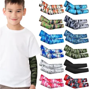 12 Pairs Arm Sleeves for  Baseball Compression Sleeve Camouflage UV Sun Protection Cooling Arm Cover for Boys Girls