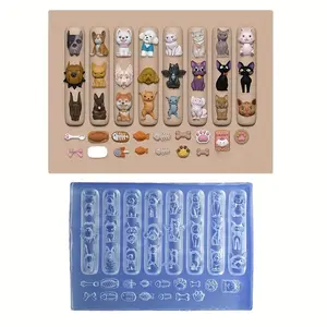3D Pet Nail Art Mold, Cute Cats Dogs & Pet-Themed Charms, DIY Nail Art, Craft Embellishments, Phone Case Decor, Pet Lover Gifts