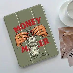 Trendy "Money Maker" iPad Protective Case, Aesthetic Dollar Protective Cover Auto Wake/sleep,Anti-Drop Scratch-Resistant,Transparent Acrylic Back,Fits iPad 7.9/8.3/10.2/10.5/10.9/11/12.9 13 inch,Shock-resistant Full Cover Protective Case Ideal for Office