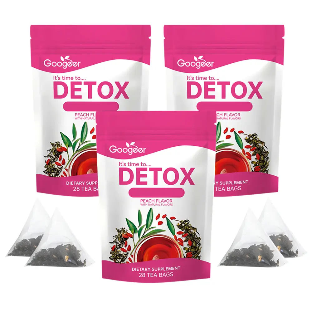 Herbal Detox Tea Blend (Health Supplement) - 28 Natural Ingredient Tea Bags, Peach-Flavored Wellness Beverage, Herbal Tea Blend