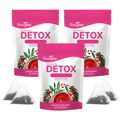 Peach-Flavored Herbal Detox Tea (Health Supplement) - Daily Wellness Blend, Healthier Choice for Adults, Prop 65 Safe, 28-Bag Routine Natural Ingredients Packets, Postmeal Relax Beverage