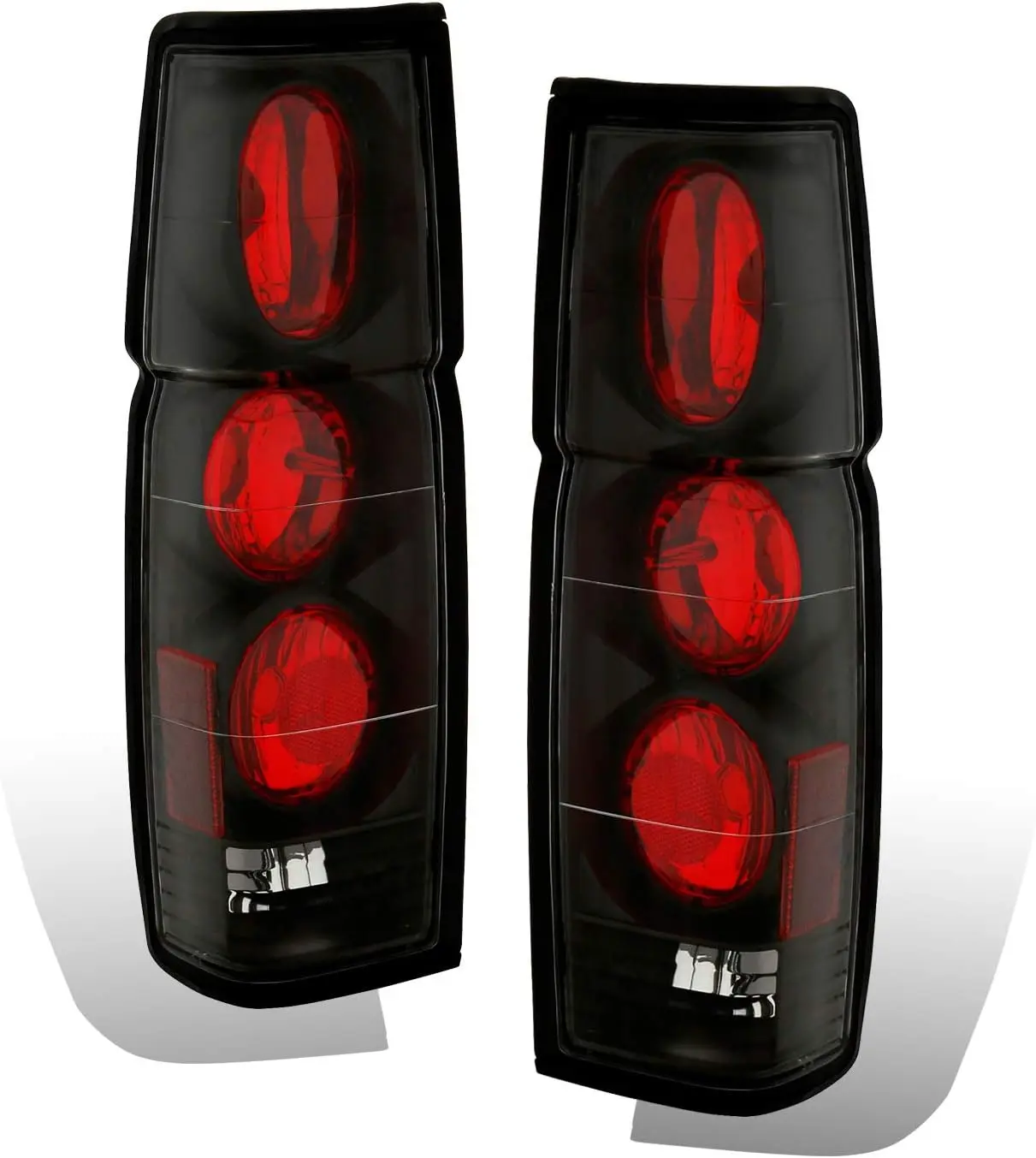 AmeriLite Black Replacement Brake Tail Lights Set For Hardbody D21 - Passenger and Driver Side