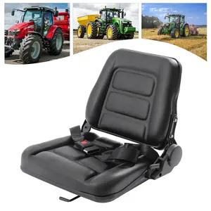 Universal Forklift Seat PVC & Blister Foam 35-175° Adjustable Backrest 2.76in Fore/Aft Slide Thickened Iron Chassis with Safety Belt for Forklifts Dozers Excavators