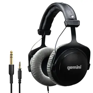 Gemini Sound DJX-1000 Professional Headphones – 53mm Drivers, Closed-Back Studio Design, Deep Bass, Wide Frequency Response, Ultra-Soft Ear Cushions, 1/4" Adapter – DJs, Producers, Podcasting, Gaming & More