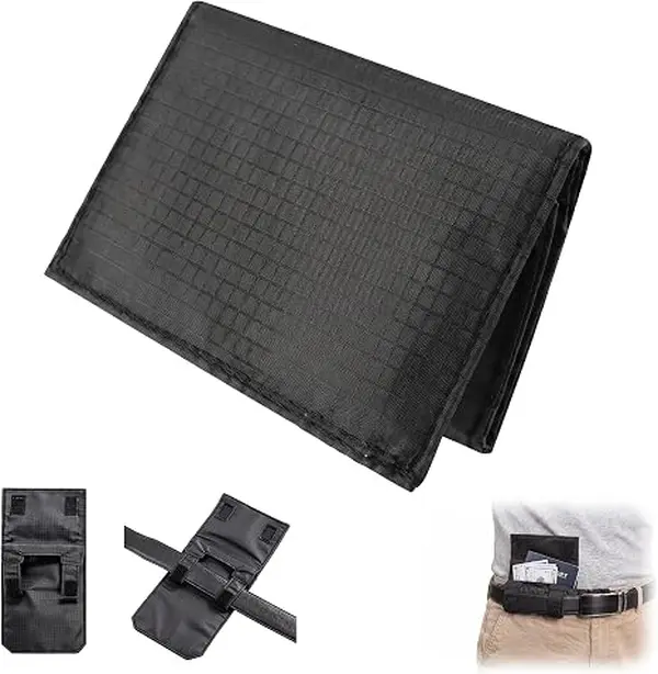 Anti-Theft Zip Pouch Passport Holder & Cover, Multifunctional Belt-Attachable Waist Pouch for Phone, ID, Travel Documents, Slim Snug-Fitting Design, Zip Pouch Passport Holders & Covers